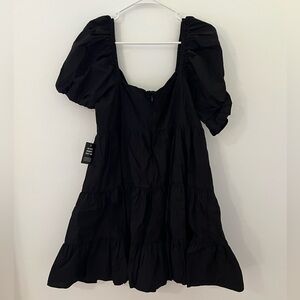 NWT Express Milkmaid Dress w/Front Bow Tie, Black, XL